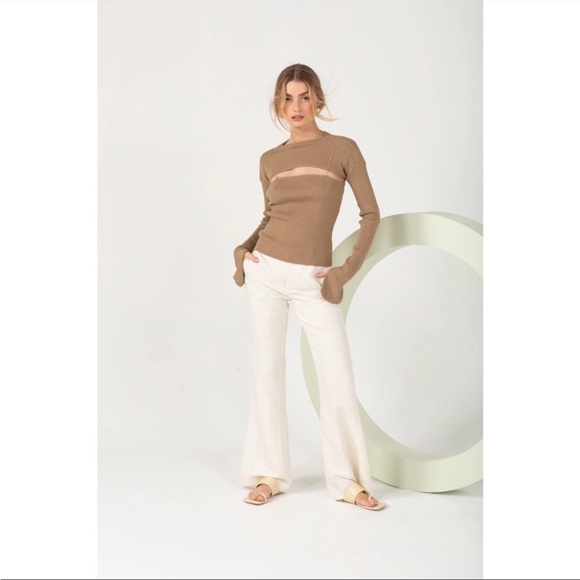 New Bubish Revolve Paloma knit sweater in Mocha Size Small - Picture 5 of 12